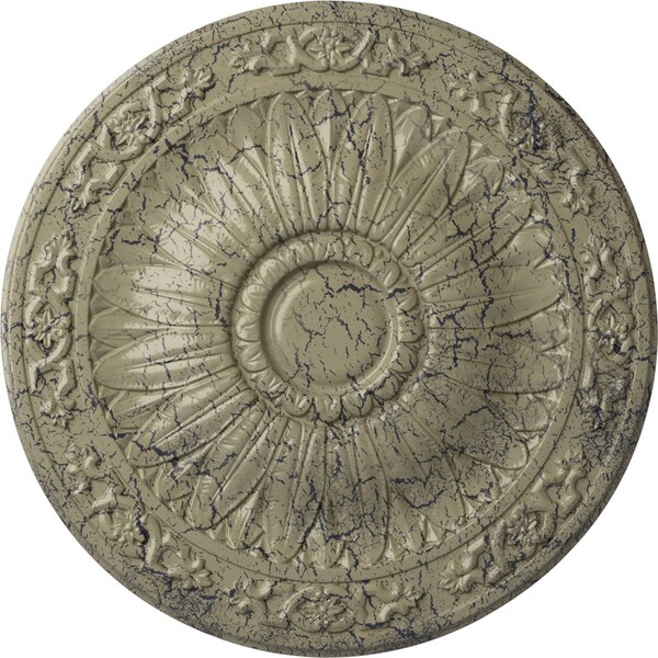 Ekena Millwork Lunel Ceiling Medallion (Fits Canopies up to 3 3/4"), 20 1/4"OD x 1 1/2"P, Castle Stone Crackle CM20LUCSC - main